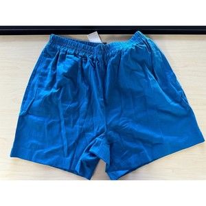 Universal Standard S (14 16) Linen Pull On Shorts Mykonos Blue